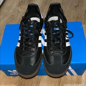 adidas Samba Black and White Athletic Shoes